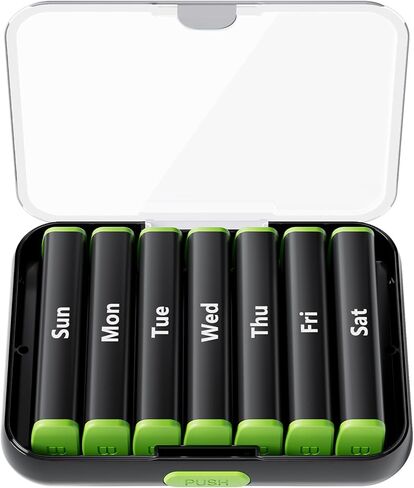 Zoksi Medicine Pill Organizer 2 Times a Day,Travel Am Pm Pill Box, Weekly Pill Case 7 Day,Portable Daily Pill Container for Fish Oil, Vitamin and Other Meds(Damp-Proof) in Kuwait