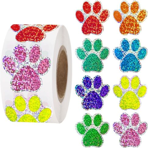 ملصقات Anwyll Paw، ملصقات مطبوعة لمخالب الكلب الجرو، 500 قطعة من ملصقات مخالب لامعة مقاس 2.54 سم، ذاتية اللصق ثلاثية الأبعاد لامعة على شكل مخلب الدب، لفافة ملصقات تزيين أعياد الميلاد للأطفال على شكل مغلف ختم بطاقة تغليف الهدايا in Saudi Arabia