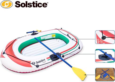 طوافات قارب صيد قابلة للنفخ من SOLSTICE خيارات من 2 إلى 6 أشخاص للبالغين متوافقة مع المحرك تأتي مع ملحقات وحاملات عمود ووسائد وخط إمساك بمقاسات من 6 إلى 12 قدمًا لأرضية هوائية زورق فوياجر in Kuwait