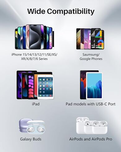 حزمة من قطعتين من NZGEY [محول USB C إلى Lightning] و[لمحول Lightning إلى USB C]، تدعم الشحن السريع 27 وات PD ونقل البيانات لأجهزة iPhone 15/14/13/12، وأجهزة iPad Pro، وSamsung، وما إلى ذلك (ليس للصوت وOTG)، أسود in Saudi Arabia