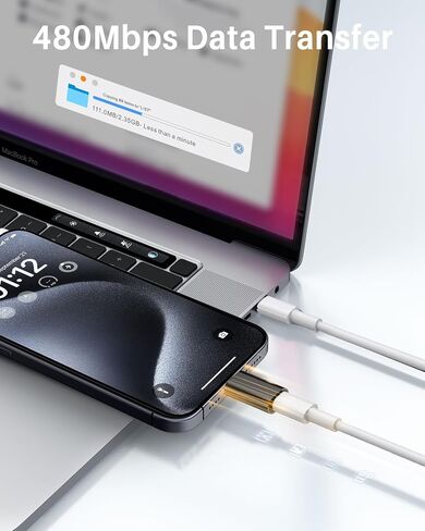 2 Pack [USB C to Lightning Adapter]&[for Lightning to USB C Adapter],Support 27W PD Fast Charging&Data Transfer for iPhone 15/14/13/12,for iPad Pro,Samsung,etc (Not for Audio&OTG),Black in Saudi Arabia
