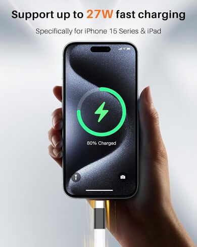 2 Pack [USB C to Lightning Adapter]&[for Lightning to USB C Adapter],Support 27W PD Fast Charging&Data Transfer for iPhone 15/14/13/12,for iPad Pro,Samsung,etc (Not for Audio&OTG),Black in Saudi Arabia