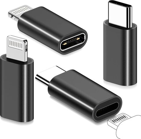 2 Pack [USB C to Lightning Adapter]&[for Lightning to USB C Adapter],Support 27W PD Fast Charging&Data Transfer for iPhone 15/14/13/12,for iPad Pro,Samsung,etc (Not for Audio&OTG),Black in Saudi Arabia