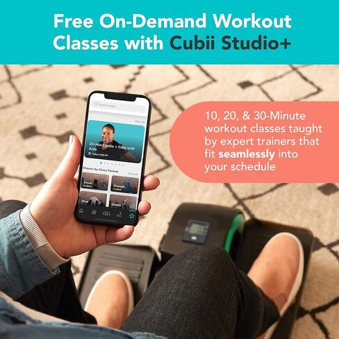 مجموعة آلة التمارين الرياضية Cubii JR1+ تحت المكتب مع حصيرة غير قابلة للانزلاق - مستويات مقاومة مدمجة وهادئة وقابلة للتعديل، محمولة، متصلة بالبلوتوث للبالغين وكبار السن in Kuwait