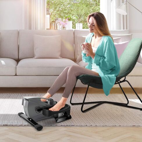 PERLECARE آلة بيضاوية محمولة تحت المكتب، جهاز تمرين دواسة الدراجة مع مقاومة قابلة للتعديل وشاشة LCD، جهاز بيضاوي الشكل هادئ غير قابل للانزلاق مناسب لصالة الألعاب الرياضية والمكتب والمنزل - موديل PCPE01 in Kuwait