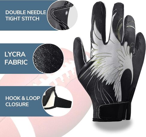 iGym Football Gloves - Tacky Grip Skin Tight Adult Football Gloves - Enhanced Performance Football Gloves for Men Adult Youth in Saudi Arabia