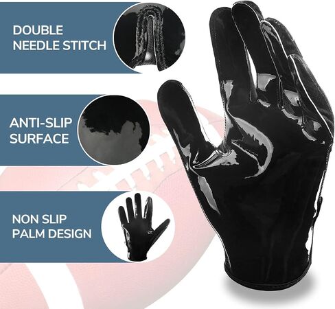 iGym Football Gloves - Tacky Grip Skin Tight Adult Football Gloves - Enhanced Performance Football Gloves for Men Adult Youth in Saudi Arabia