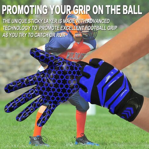 FINGER TEN Football Receiver Gloves Youth Receiving Gloves Pro 3.0 Durable Breathable Flexible in USA Pink White Red Black Blue Small Large Medium X-Large in Kuwait