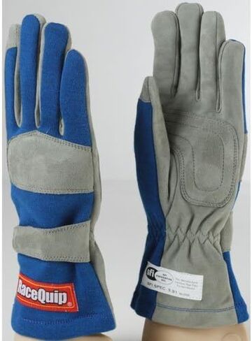 قفازات السباق RaceQuip 351 سلسلة 1 طبقة Nomex SFI 3.3/1 أسود معتمد كبير 351005 in Kuwait
