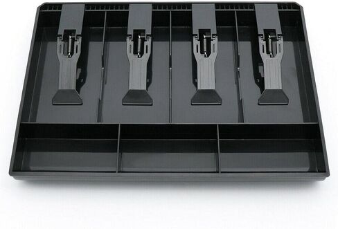 Xiaokeis Cash Drawer Tray, Cash Register Drawer Replacement, 4 Grids Cash Drawer Insert Tray Storage Case, Money Drawer with Clip, Cash Tray for Store Cash Money Coin(Black) in Saudi Arabia