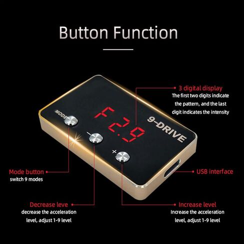 WonVon Throttle Response Controller 9 Drive 9-Mode Universal Electronic Throttle Controller For Dodge RAM Ford Honda Chevrolet (Red) in Saudi Arabia