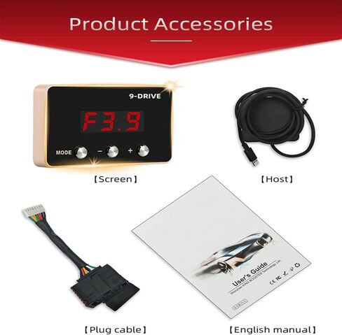 WonVon Throttle Response Controller 9 Drive 9-Mode Universal Electronic Throttle Controller For Dodge RAM Ford Honda Chevrolet (Red) in Saudi Arabia