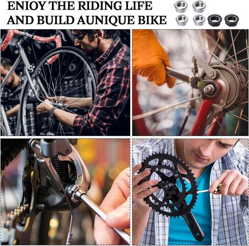 12 Pcs Bike Axle Nut Hub Safety Washer Kit M8 M9.5 M10 Steel Bicycle Hub Flanged Nuts Bike Wheel Retaining Parts Accessories for Front and Rear Wheel Mountain Road Bike in Saudi Arabia