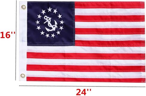 Yafeco علم قارب مخيط من Yafeco مقاس 16 × 24 بوصة، علم قارب يخت مقاس 12 × 18 بوصة، علم أمريكي بحري بالكامل مع خطوط مخيطة ونجوم مطرزة وحلقات نحاسية in Kuwait