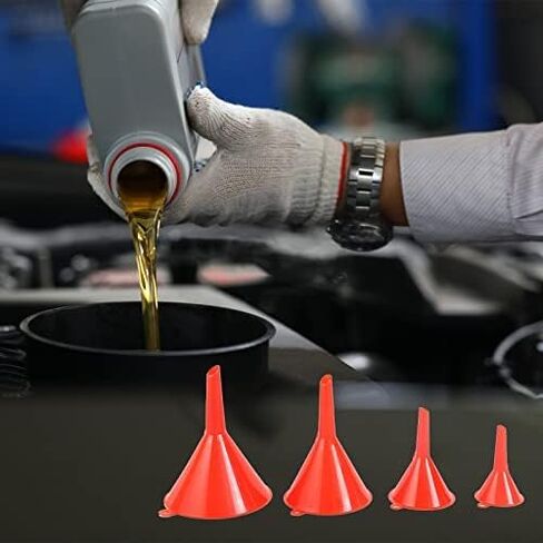 DEDC قمع الزيت، قمع الغاز، مجموعة قمع بلاستيكية للسيارة، السيارات، المطبخ، صغير صغير أحمر (8 قطع من قمع الزيت) in Kuwait