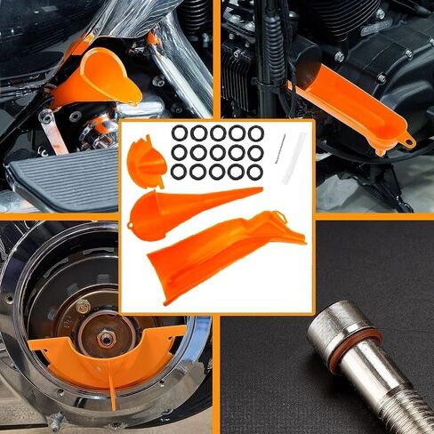 Oil Change Kit Tool, Oil Funnels Set for Harley Davidson Accessories, Motorcycle Primary Case Oil Funnel, 20PCS 11105 Drain Plug O-Ring in Saudi Arabia