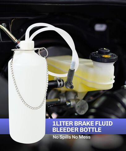 1L Brake Bleeder Bottle,Automotive Brake Bleeding Kit,Car Accessories One Person Brake Fluid Bleeder with 24 inch Tube and Rubber Connector,Use to Collect Brake Fluid,Fits All Brake Systems in Saudi Arabia