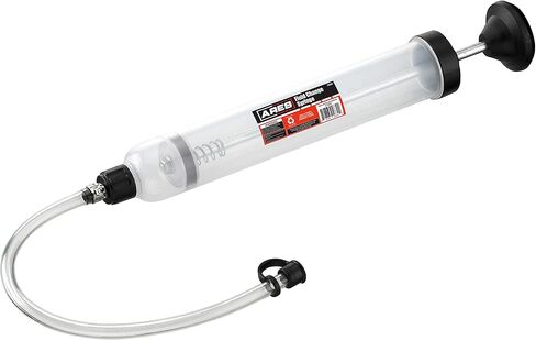 ARES 70920 - Fluid Change Syringe - Smooth Suction Action for Easy Fluid Change - Ideal for Power Steering Fluid, Brake Fluid Removal and More - 200cc Max Capacity in Saudi Arabia
