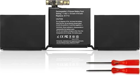 MacBook Pro A1708 Battery A1713 for MacBook Pro 13-inch A1708 Laptop Replacement Battery [Late 2016, Mid 2017] EMC 3164 2978-11.4V 54.5Wh 4781mAh in Saudi Arabia