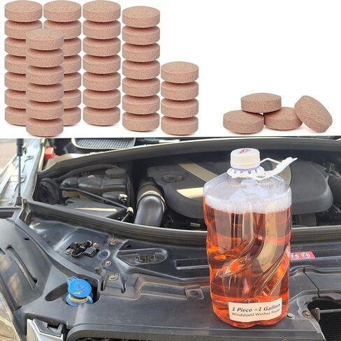 120 Pieces Car windshield washer fluid Concentrated Clean Tablets, Windshield Wiper Fluid Effervescent Tablet. Remove Glass Stains, Clear vision(Summer Formula) in Saudi Arabia