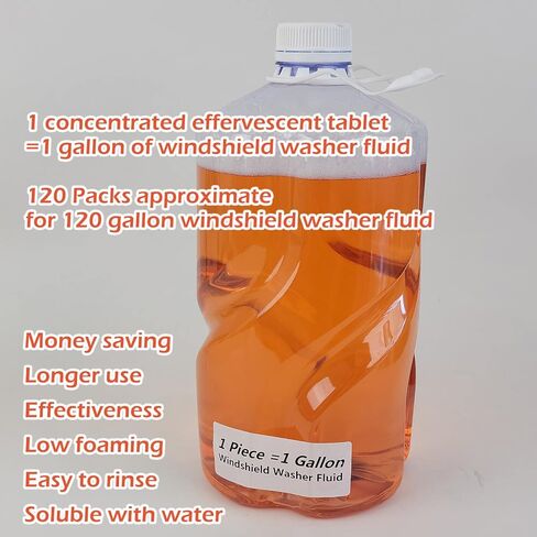 120 Pieces Car windshield washer fluid Concentrated Clean Tablets, Windshield Wiper Fluid Effervescent Tablet. Remove Glass Stains, Clear vision(Summer Formula) in Saudi Arabia