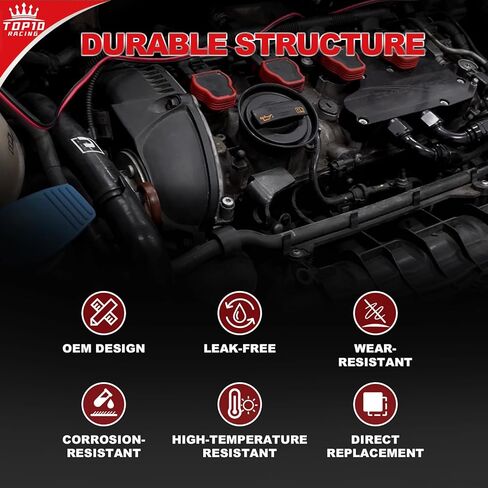 غطاء سلسلة التوقيت العلوي لمحرك السباق Top10 مع حشية متوافق مع VW Tiguan Beetle CC Eos Golf GTI Jetta Passat، Audi A3 A4 A5 A6 TT يستبدل # 06H103269C 06H103269H in Kuwait
