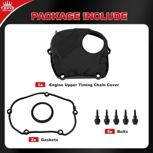 غطاء سلسلة التوقيت العلوي لمحرك السباق Top10 مع حشية متوافق مع VW Tiguan Beetle CC Eos Golf GTI Jetta Passat، Audi A3 A4 A5 A6 TT يستبدل # 06H103269C 06H103269H in Kuwait