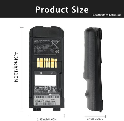 استبدال بطارية MC9590 MC9500 لماسح الباركود الرمزي Zebra - متوافق مع MC9596 MC9598 MC95XB MC959B - بطارية متينة 3.7 فولت 4560 مللي أمبير في الساعة 82-111636-01 in Kuwait