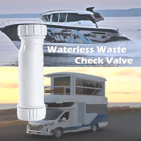 صمام فحص النفايات بدون ماء لمقطورة القارب والسفر والتخييم RV كارافان، قطر 2.4 سم، أبيض in Kuwait
