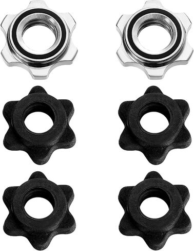 6pcs Spinlock Collars, Anti-Slip Spin-Lock Collar Hex Nut Screw Clamp Spinlock Collar for Dumbbell Weight Lifting in Saudi Arabia