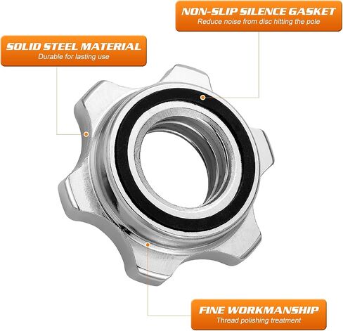 6pcs Spinlock Collars, Anti-Slip Spin-Lock Collar Hex Nut Screw Clamp Spinlock Collar for Dumbbell Weight Lifting in Saudi Arabia