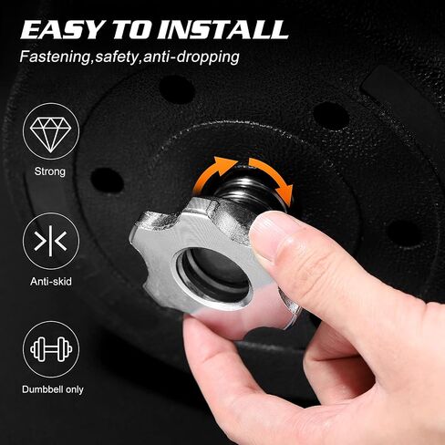6pcs Spinlock Collars, Anti-Slip Spin-Lock Collar Hex Nut Screw Clamp Spinlock Collar for Dumbbell Weight Lifting in Saudi Arabia