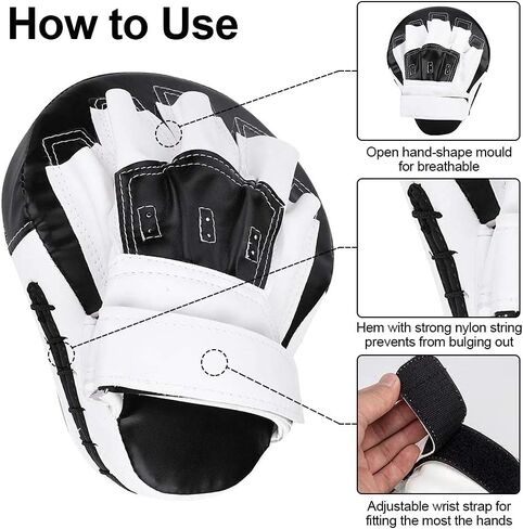 Kickboxing Punch Focus Mitts,Target Training Hand Pads for Karate, Muay Thai Kick, MMA, Sparring, Dojo, Martial Arts Football Kick Pads in Saudi Arabia