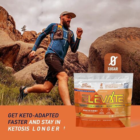 الكيتونات الحقيقية - انفجار البرتقال - Keto D BHB الخارجي + MCT + مسحوق مكمل مشروب الإلكتروليتات، 60 عبوة، من أجل الكيتوزية السريعة (60 وجبة) in Kuwait