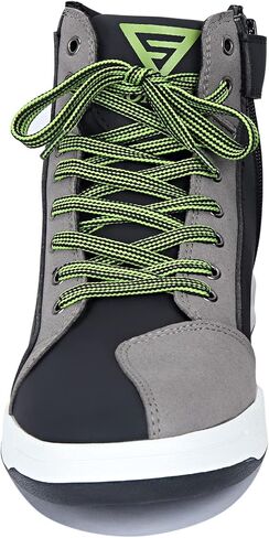 VVINMO Motorcycle Microfiber Leather Shoes Casual Street High Top Sneakers for Men, with Gear Pad Non-Slip Sole Side Zipper Closure in Saudi Arabia