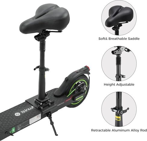 isinwheel طوي مقعد السرج الكبار سكوتر الكهربائية s9 s9pro s9max، مريح قابل للتعديل للصدمات الأساسية سكوتر مرفق دواسة مقعد لكمة الملحقات سكوتر الحرة in Kuwait