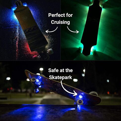 مصابيح LED لألواح التزلج Underglow - هدية مثالية لألواح التزلج - مصابيح LED طويلة مثالية أو مصابيح سكوتر رائعة لتخزين الأطفال in Kuwait