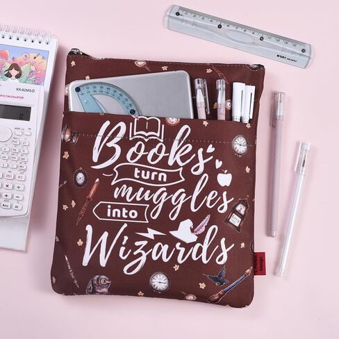 LParkin Wizarding World Book Sleeve for Potter Fans, Books Turn Muggles Into Wizards Book Protector, Washsble Fabric Book Covers for Paperbacks Wizard Gifts in Saudi Arabia