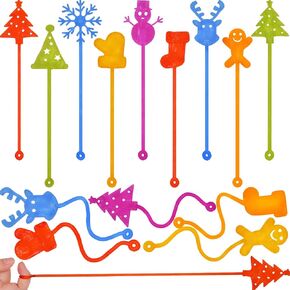 32 Pack Christmas Sticky Hands Toys Christmas Tree Hat Stocking Glove Deer Snowman Sticky Stretchy Toys for Kids Girls Boys Christmas Stocking Stuffers Christmas Party Favors Gifts