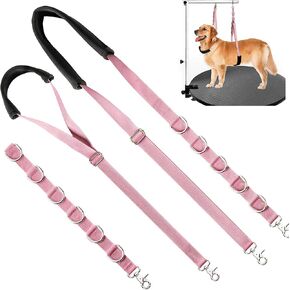 Dog Grooming Belly Strap - Dog Grooming Loops for Table Arm Extender with Clamp Extension Loop Bathing Restraint Leash No Sit Haunch Holder for Small & Medium Dog Hair Cutting Washing (Purple)