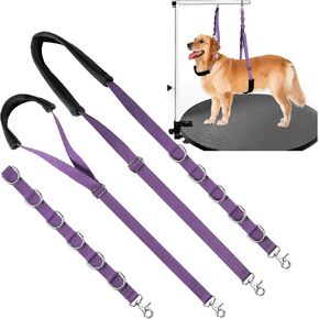 Dog Grooming Belly Strap - Dog Grooming Loops for Table Arm Extender with Clamp Extension Loop Bathing Restraint Leash No Sit Haunch Holder for Small & Medium Dogs Hair Cutting Washing (Purple) in Saudi Arabia