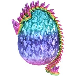 3D Printed 12inch Gemstone Dragon with Egg Dinosaur Christmas Fidget Toy Gifts for Adults Easter Eggs Basket Stuffers (12" gem Dragon with Egg)