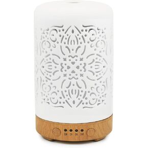 Earnest Living Smart Wifi Essential Oil Diffuser White Ceramic Diffuser 250 ml with Alexa Google Home App Phone Control LED and Auto Off Office Humidifier Aromatherapy Diffusers for Essential Oils