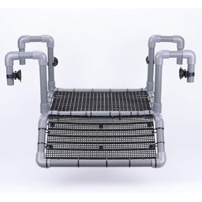 Large Turtle Basking Platform, Wider Hanging Turtle Dock, Basking Area for Aquarium Tank 40/50/65/75/90 Gallon,Turtle Tank Accessories(Grey and Black)