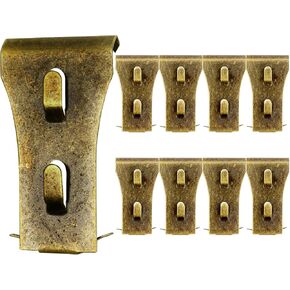 Brick Clips 8Pcs Brick Hooks Hangers for Hanging Outdoors Picture Hangers Brick Wall Indoors,Fit 2-1/4"" to 2-3/8"" Mount on Brick No Drill, Antique Brass