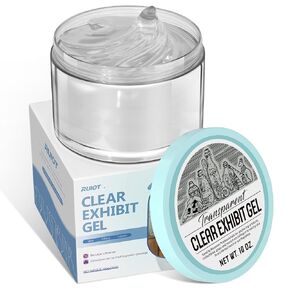 10 oz Clear Exhibits Gel for Museum Collections, Removable Clear Exhibits Wax, Reusable Clear Exhibits Putty for Antiques, Glass, Ceramic and Action Figures.