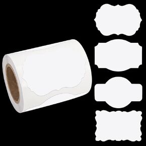 SallyFashion Kraft Gift Label Stickers, 3x2 Inch, 200 Pack, Adhesive Decorative Labels for Party Favors, Food, and Presents