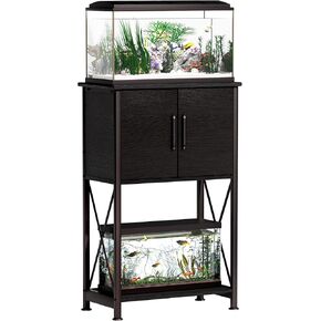 20-29 Gallon Aquarium Stand Metal Frame Fish Tank Stand with Cabinet Storage, for 20 Gallon Long Aquarium,30.7" L*16.5" W Tabletop,330LBS Capacity Grey PG01YGZ