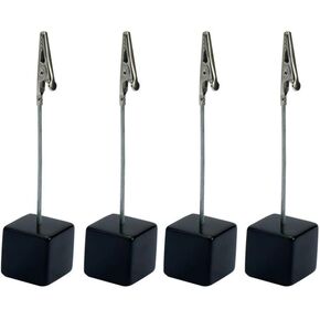 4Pcs Silver Memo Clip Holders Stand with Alligator Clasp Pictures Card Paper Note Clip Office Memo Holders for Office Home Use Desk Accessories and Workspace Organizers