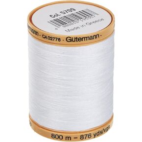 Gutermann 25049 خيط قطني طبيعي صلب 876 ياردة - أبيض